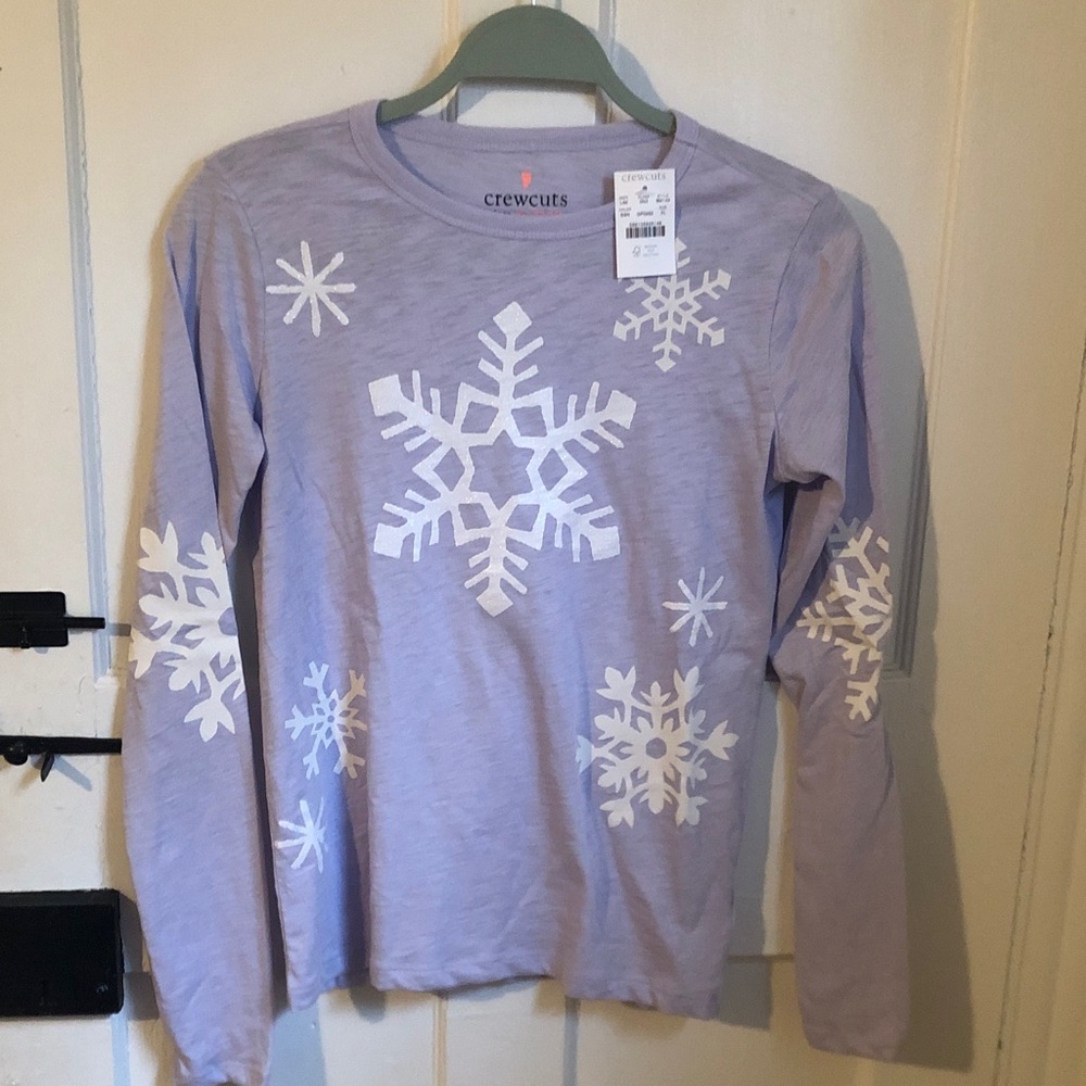 Crewcuts Kids Long Sleeve Tee with Snowflakes - Light Purple
